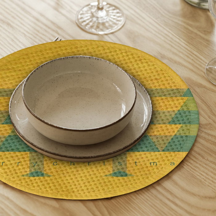 Hermia 4249 Mantel de Comedor 4 Piezas, Poliéster y Algodón, Diámetro 37 cm
